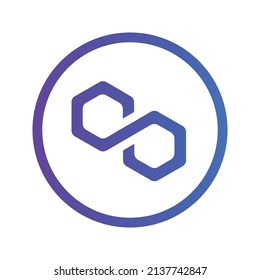 Polygon Crypto Currency icon. MATIC symbol. Crypto Currency vector icon. Flat Vector illustration - Vector