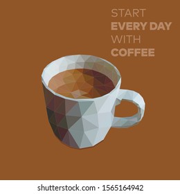 polygon cup, polygon coffee cup