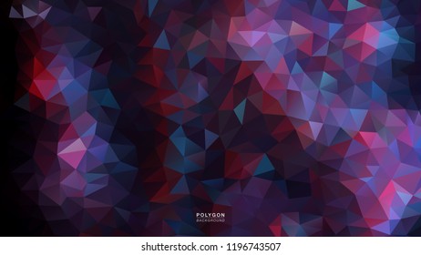 Polygon Dark Lighting Flower. Polygonal Hex color Gradient for Background. Texture Background. Vector Illustration EPS10 file.