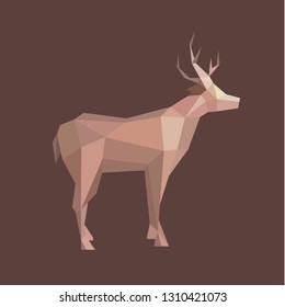 Polygon deer animal illustration logo low poly design style