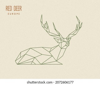 Polygon deer. Low poly animal. Geometric logo icon. Origami style