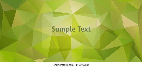 Polygon design stylized vector abstract background. Warm green tints.