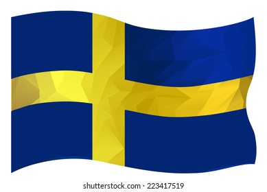 Polygon design of Sweden flag 