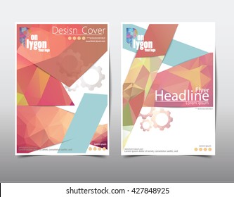 Polygon design template presentation abstract flat background, brochure flyer design template, layout in A4 size business