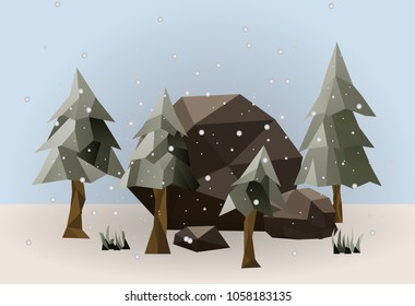 Polygon design trees in snow