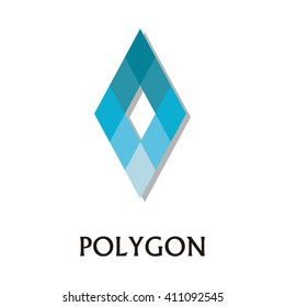 Polygon of digital hexagon abstract vector and logo design or template connection business icon of company identity symbol concept
