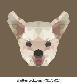 polygon dog head. poly low animal. polygonal isolated vector