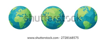 polygon earth globe flat illustration