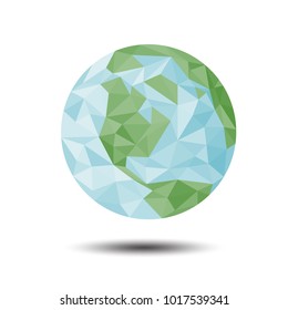 Polygon Earth Icon on white background