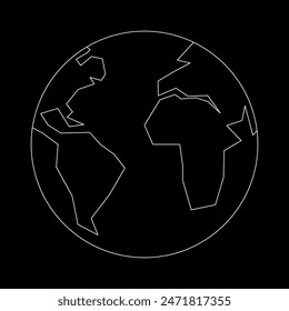 the polygon earth on black background negative positive style