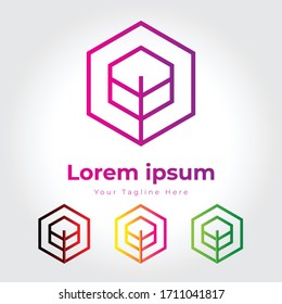 Polygon ecological logo vector design.