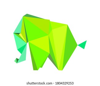 polygon elephant art image. vector illustration