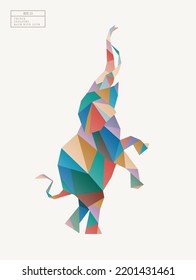 Polygon Elephant. Low Poly Animal. Geometric Logo Icon. Origami Style