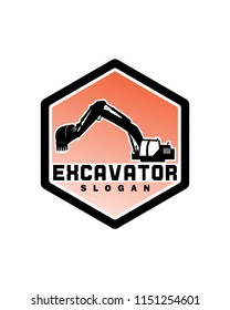 Polygon excavator logo template