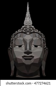 polygon face Buddha stone