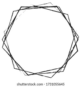 Polygon figure drawn in pencil on a white background. Vector illustration. Stock Photo.