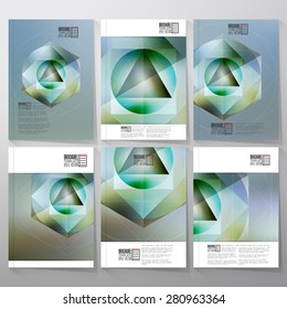 Polygon figure with the reflection, minimalistic geometric crystal on blurred background. Brochure, flyer or report for vector business templates.
