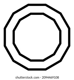 Polygon Figures Geometry Flat Icon Isolated On White Background
