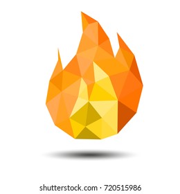 Polygon Fire Icon on white background