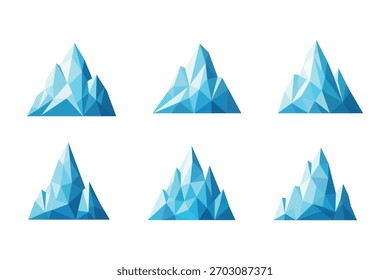 polygon flat illustration iceberg collection