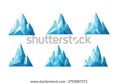 polygon flat illustration iceberg collection