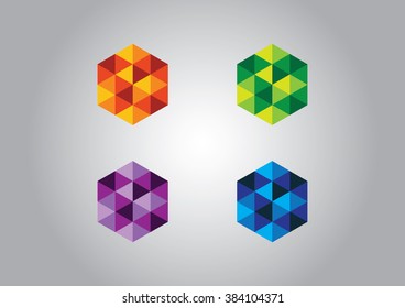 Polygon flat logo vector