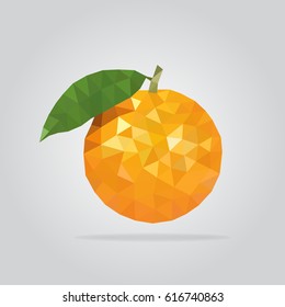 Polygon fruit. Abstaract orange