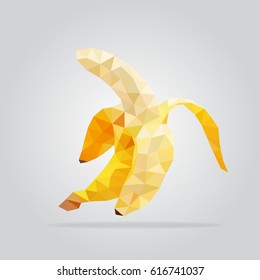Polygon fruit. Abstarct banana