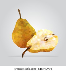 Polygon fruit. Abstract pear