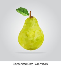 Polygon fruit. Abstract pear