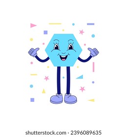 Polygon in a funny cartoon style. Simple and cute.  Educational content for kids.