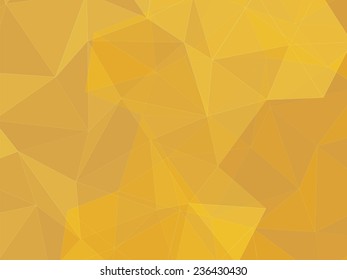 polygon geometric abstract background of yellow gold vector