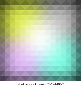 Polygon Geometric Background Trend Retro Grunge neon rainbow colored. Wallpaper, background, texture, fabric, web template. Wedding, Birthday, Party Invitation, Business, Scrapbooking projects