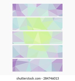Polygon Geometric Banner. Trend Retro Grunge neon rainbow colored. Wallpaper, background, texture, fabric, web template. Wedding, Birthday, Party Invitation, Business, Scrapbooking projects