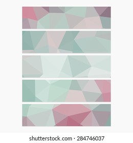 Polygon Geometric Banner. Trend Retro Grunge neon rainbow colored. Wallpaper, background, texture, fabric, web template. Wedding, Birthday, Party Invitation, Business, Scrapbooking projects