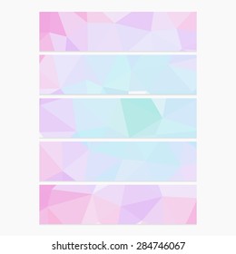 Polygon Geometric Banner. Trend Retro Grunge neon rainbow colored. Wallpaper, background, texture, fabric, web template. Wedding, Birthday, Party Invitation, Business, Scrapbooking projects