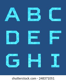 polygon geometric character set, ABC character set, polygon geometric vector