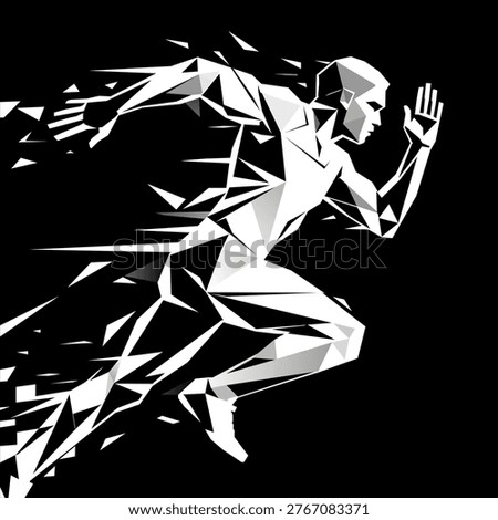 polygon geometric design depicts a runner man (artwork 1)