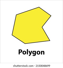 Polygon geometric shape. yellow color vector	