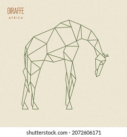 Polygon giraffe. Low poly animal. Geometric logo icon. Origami style