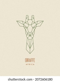 Polygon giraffe. Low poly animal. Geometric logo icon. Origami style