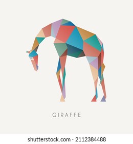 Polygon giraffe. Low poly animal. Geometric logo icon. Triangle graphic