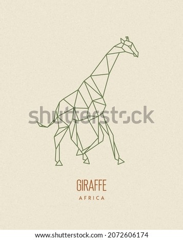 Polygon giraffe. Low poly animal. Geometric logo icon. Origami style