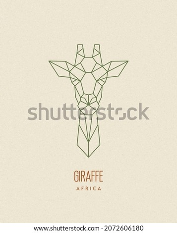 Polygon giraffe. Low poly animal. Geometric logo icon. Origami style