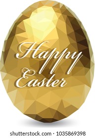 polygon gold Easter egg with inscription