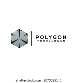 polygon gradient logo design vector