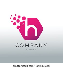 Logo de la letra de polígonos H. 
H Vector de diseño de letras con polígonos.
Logo de la letra H del hexágono.