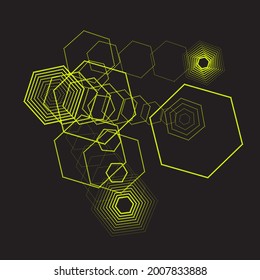 Polygon with halftone layers. You can use it as wall-decor.