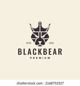 cabeza de polígono oso grizzly hipster diseño vector símbolo gráfico ilustración idea creativa