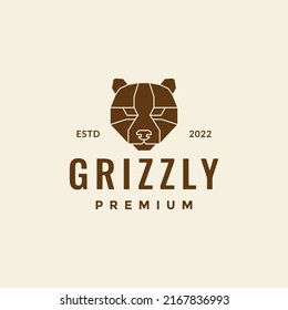 polygon head bear grizzly logo design vector graphic symbol icon illustration creative idea